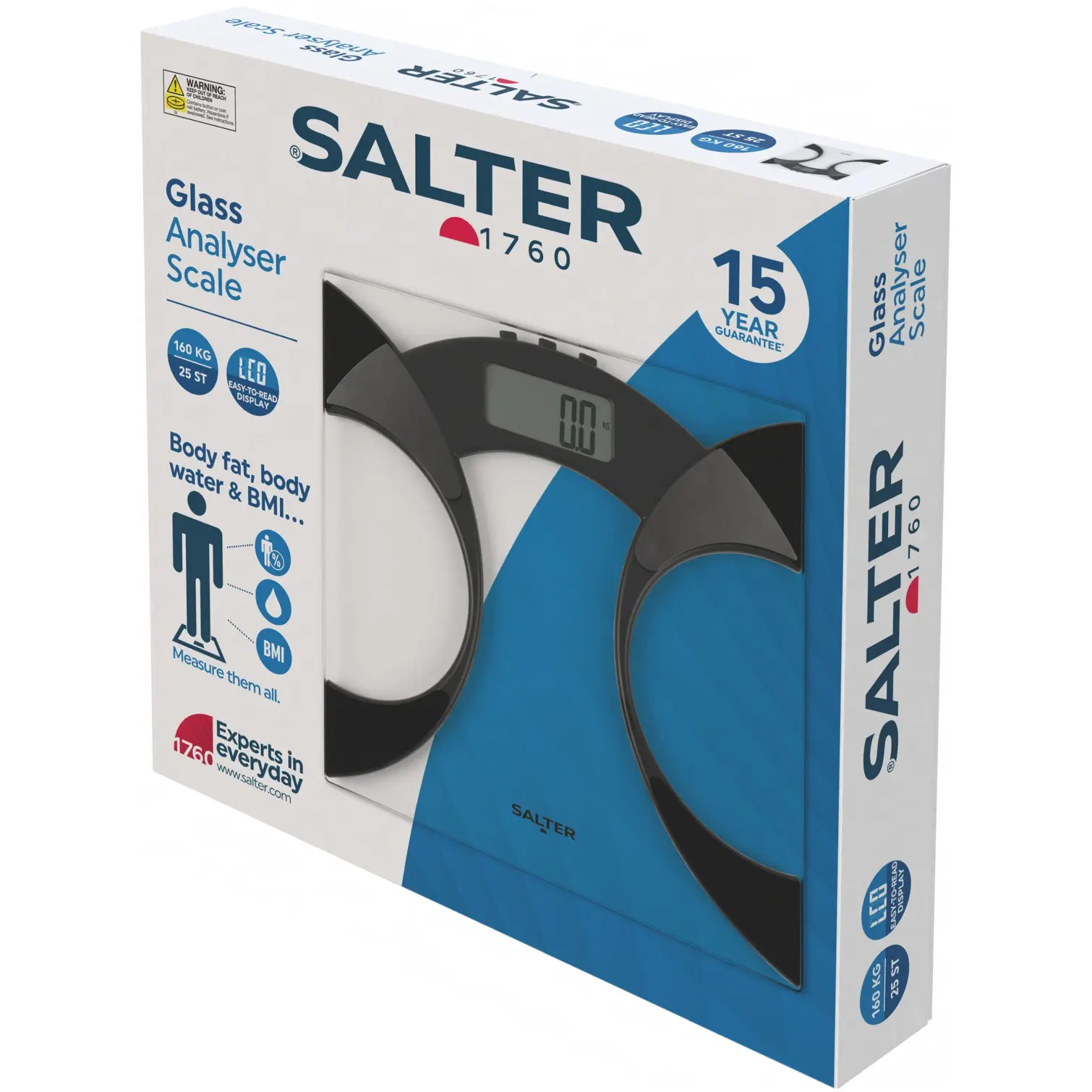 Salter Glass Analyser Bathroom Scale Black