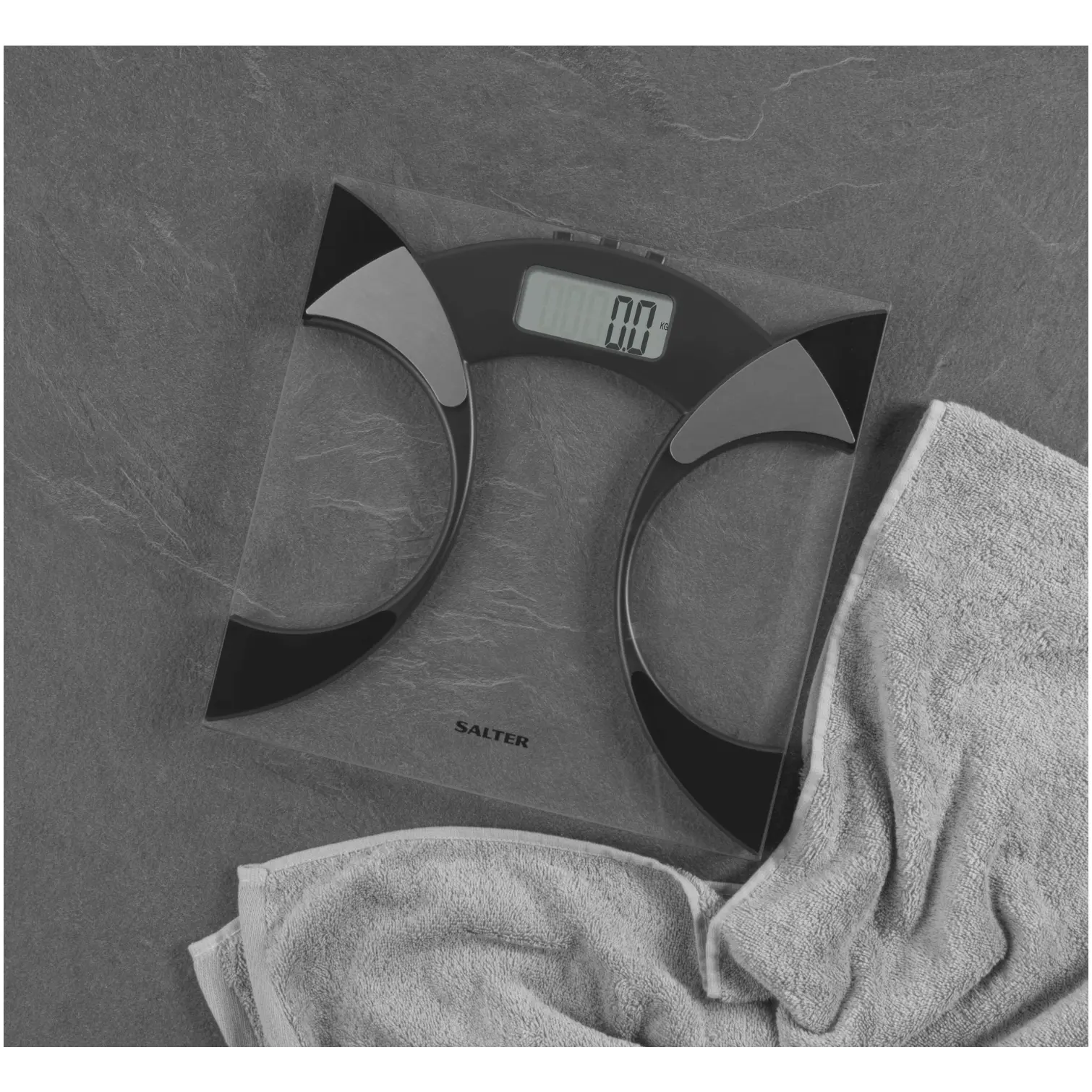 Salter Glass Analyser Bathroom Scale Black