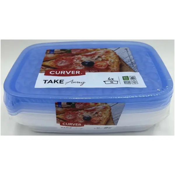 UDS0010 Curver Take Away Rectangular Tub 1L 4 Pack