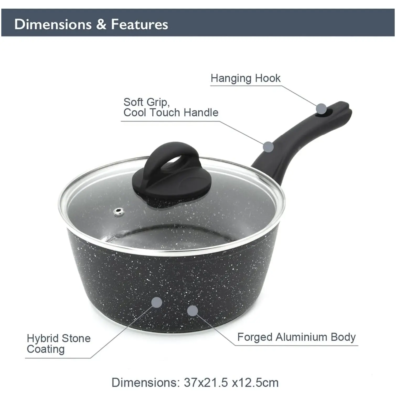 BKR0072_8 Blackmoor 20cm Sauce Pan & Lid