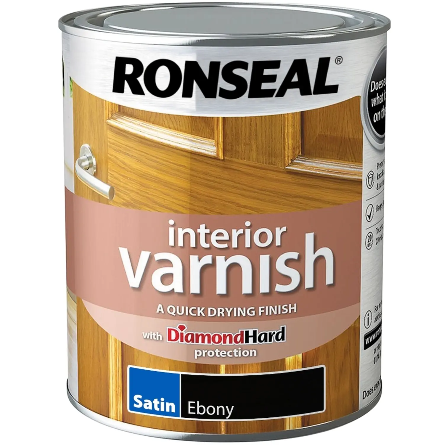Ronseal Interior Varnish Ebony Satin 750ml