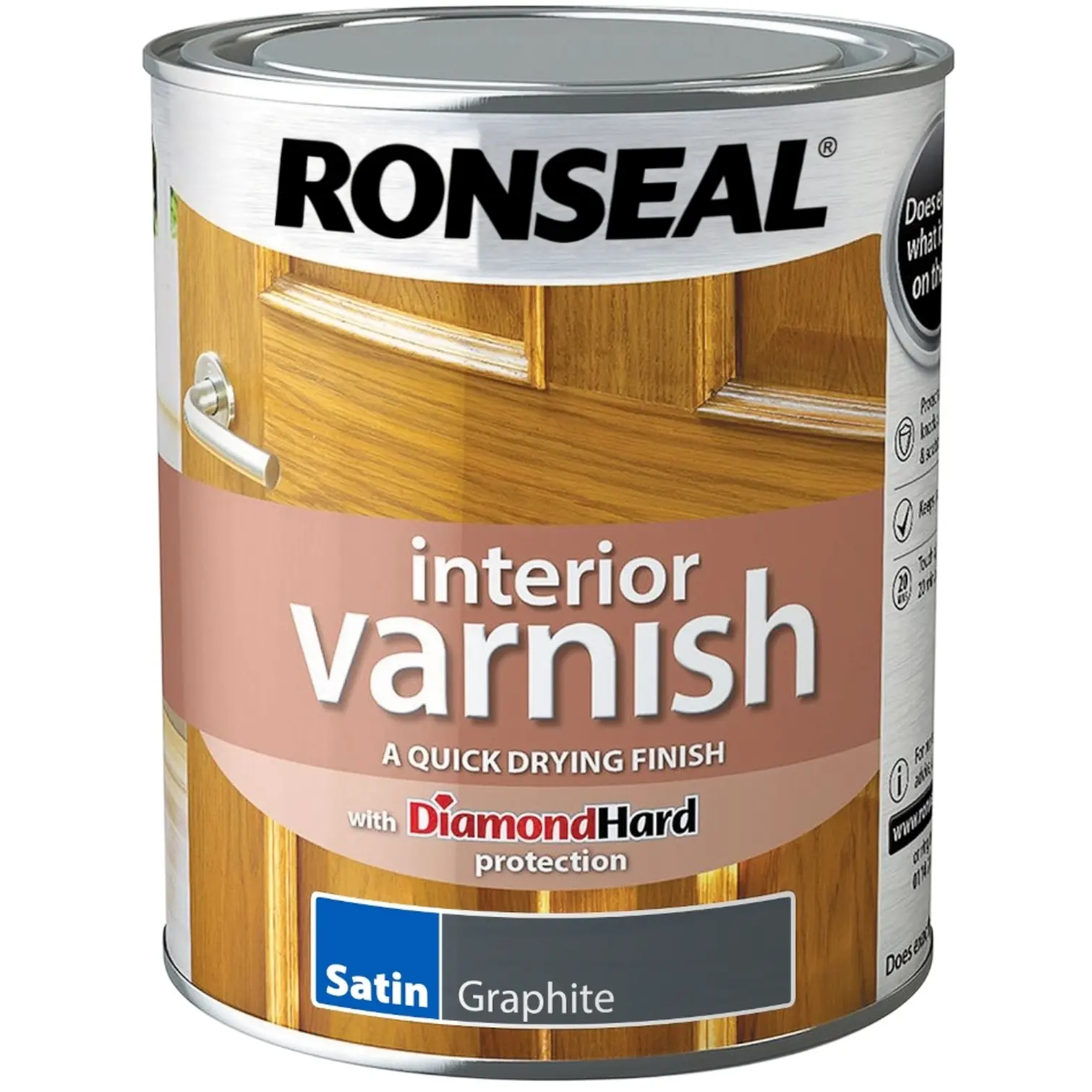 Ronseal Interior Varnish Graphite Satin 750ml