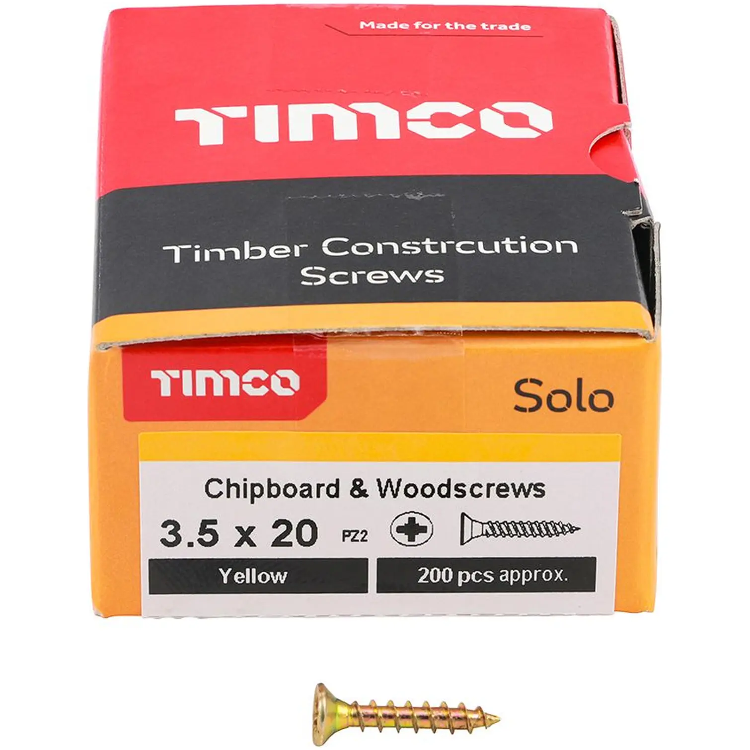 Timco W/Screw Pozi YZP 3.5x20mmpk200