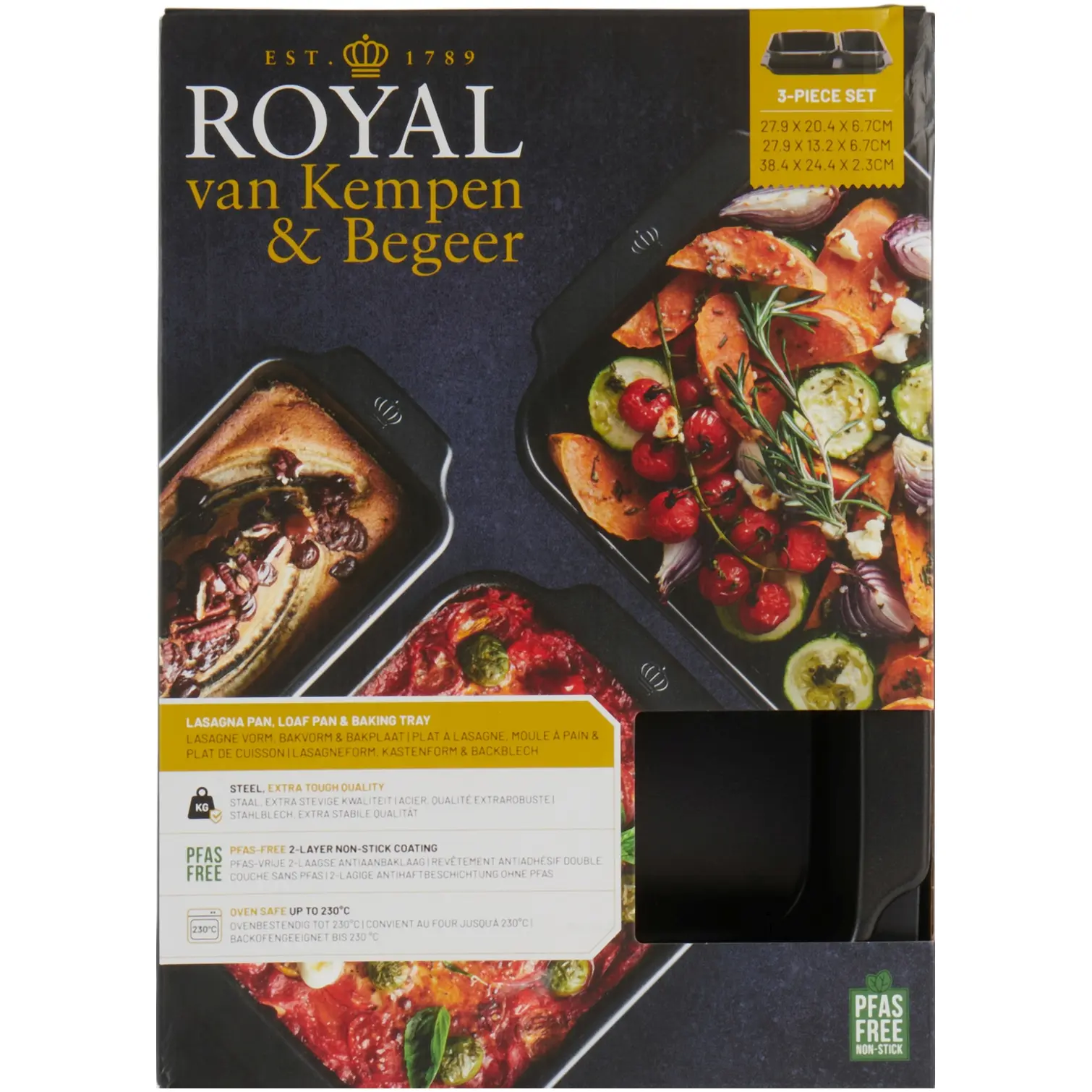 UPG0110_1 Royal Van Kempen & Begeer Rectangular Oven Dishes 3 Piece Set