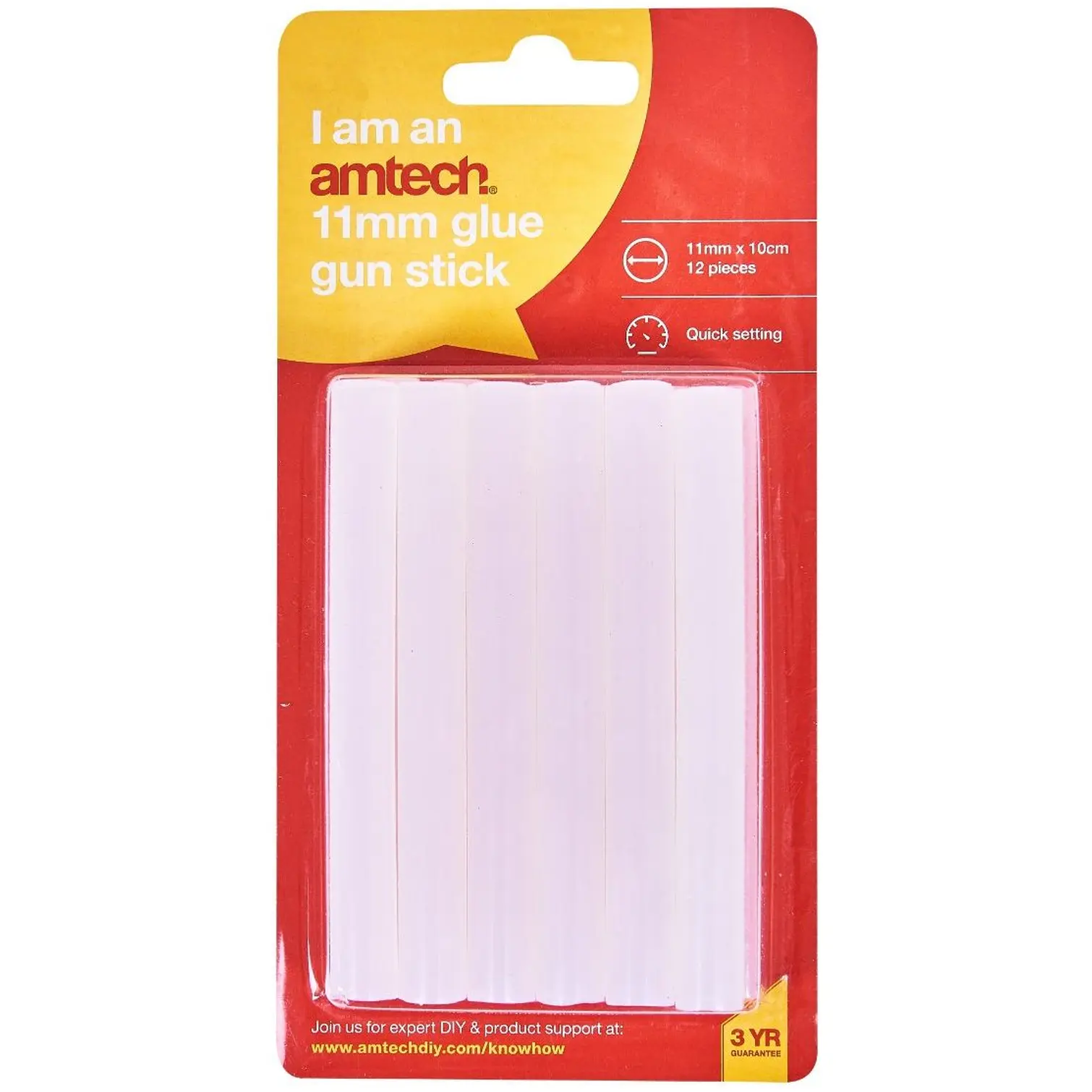 Amtech Glue Gun Sticks 11mm Pack of 12
