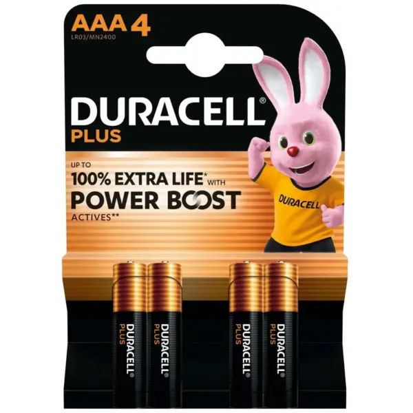 Duracell Power Boost AAA Batteries Card of 4