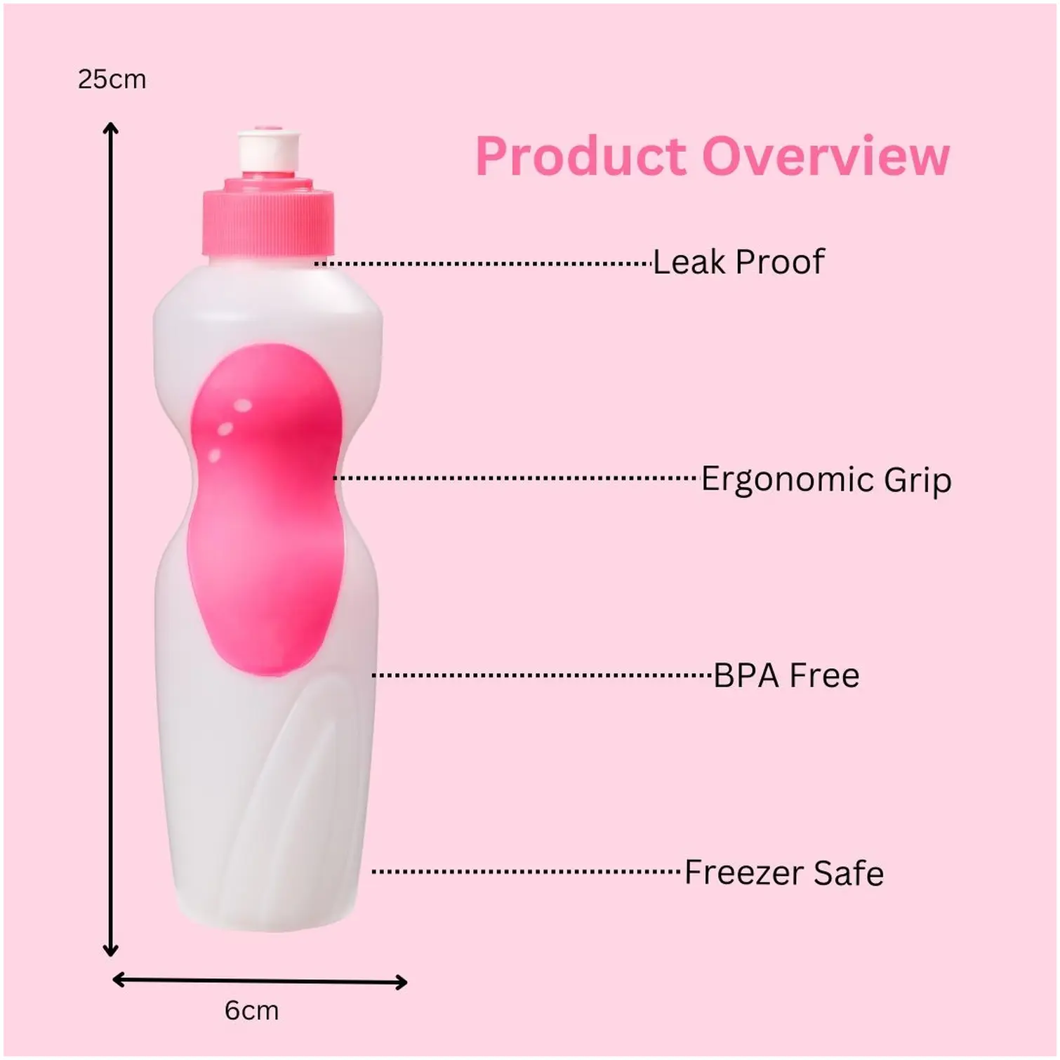 GEO0267_2 Chef Aid Super Grip Sports Bottle 625ml Assorted Colours