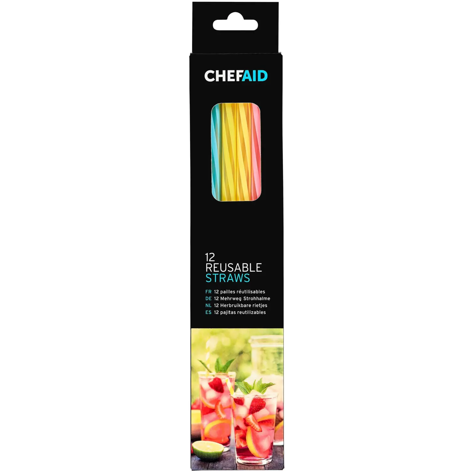 Chef Aid Reusable Straws Pack of 12