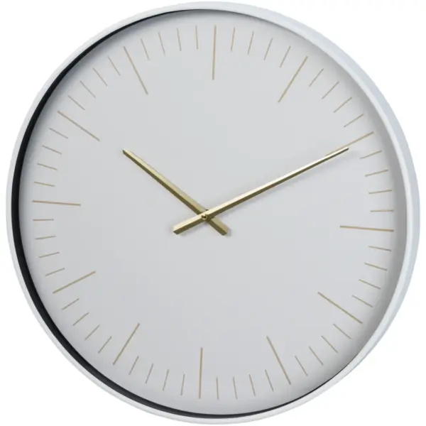 Wall Clock White & Gold 50cm