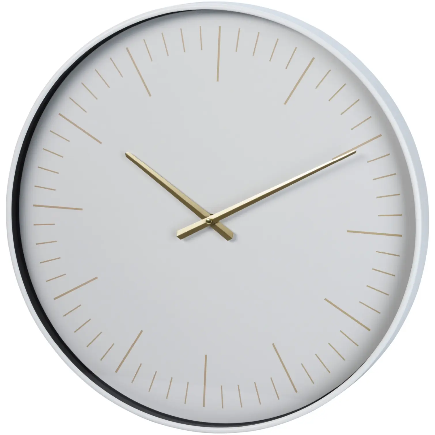 Wall Clock White & Gold 50cm