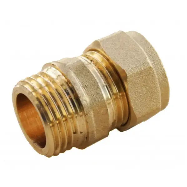 Securplumb Brass Straight Connector 15mm x 1/2inch