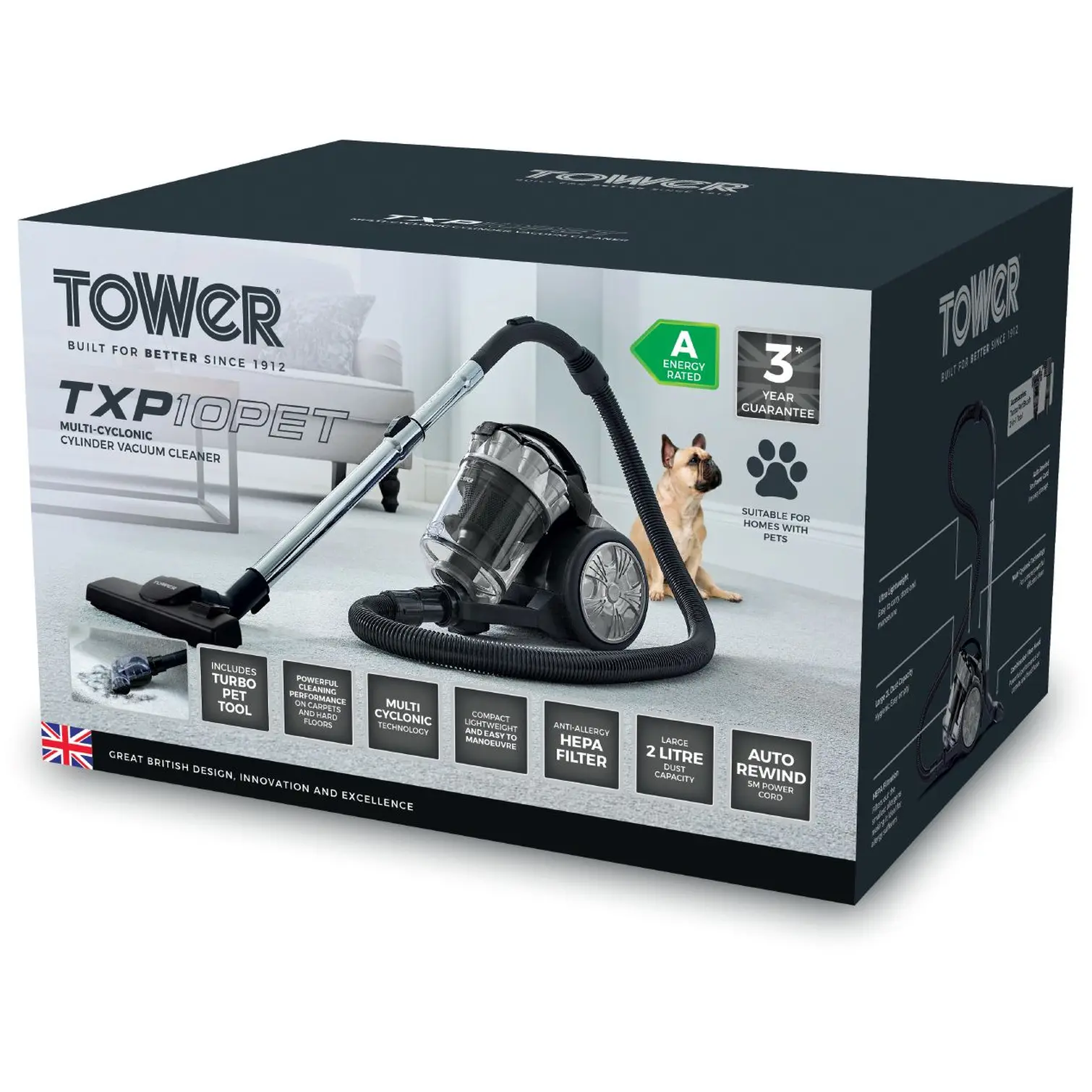 Tower T102000PLPET Pet Cylinder Vacuum