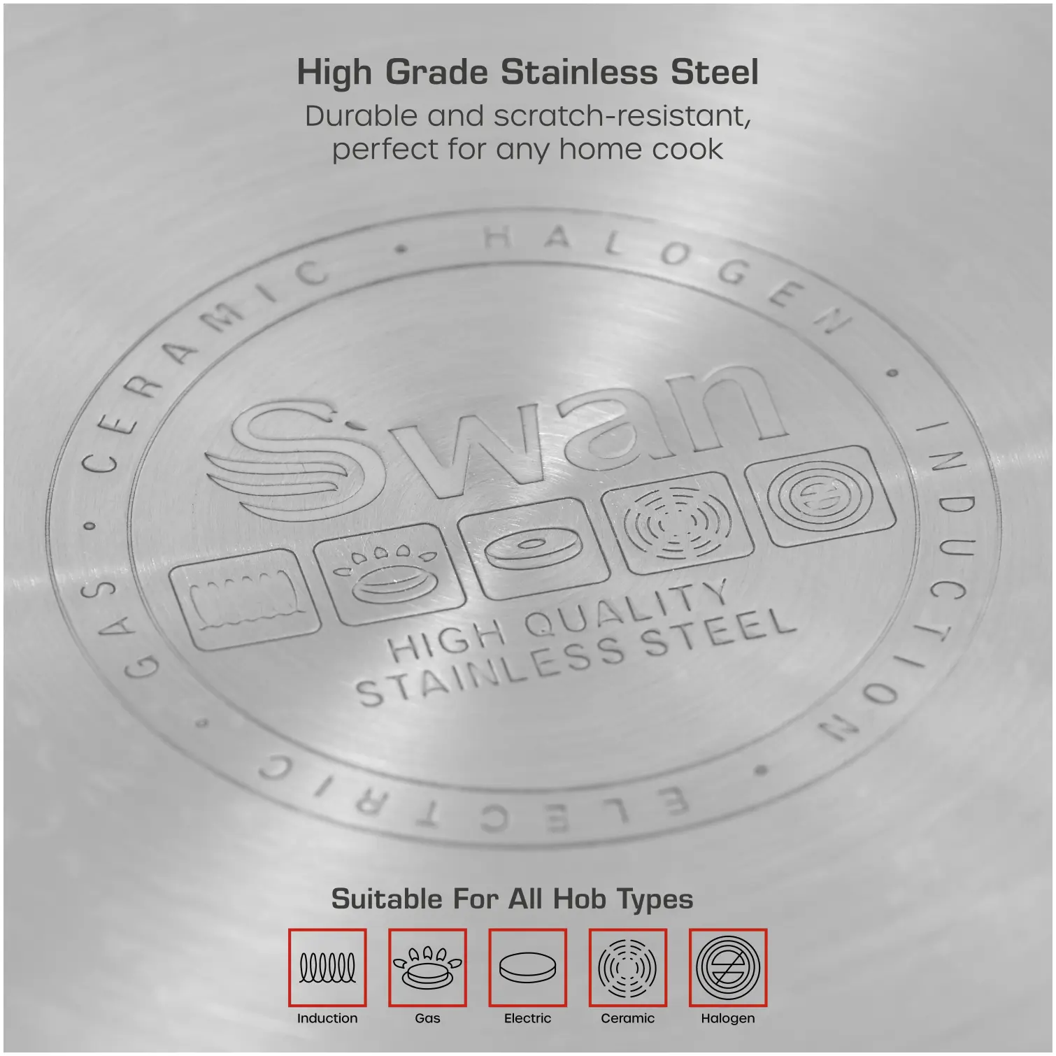 Swan Townhouse Stainless Steel Saucepan Set 3 Piece