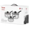Swan Townhouse Stainless Steel Saucepan Set 3 Piece