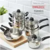 Swan Townhouse Stainless Steel Saucepan Set 3 Piece