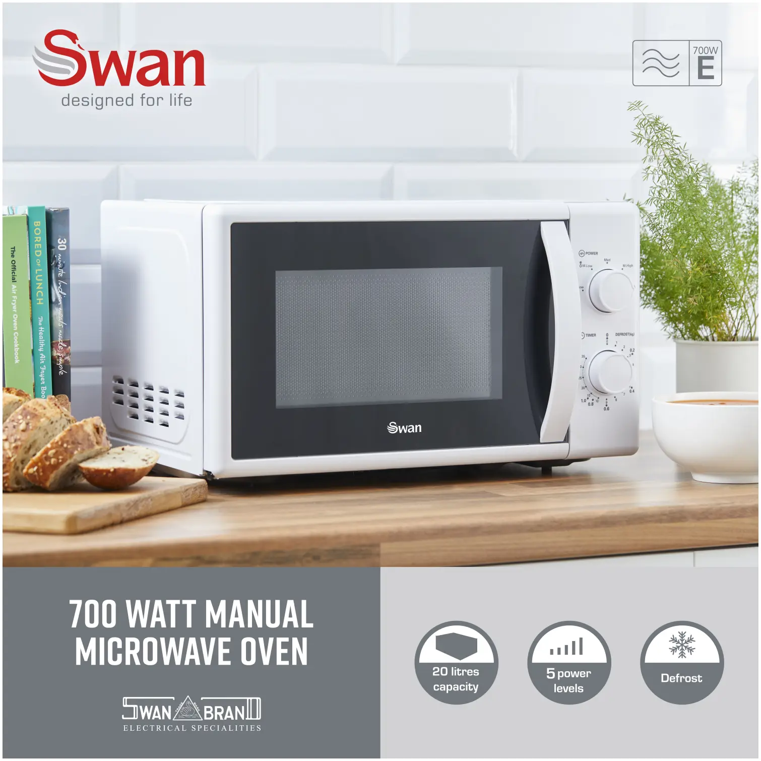 Swan Microwave 700w 20 Litre Capacity White