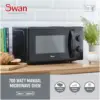 Swan SM4420BLK Microwave 700w 20 Litre Capacity Black