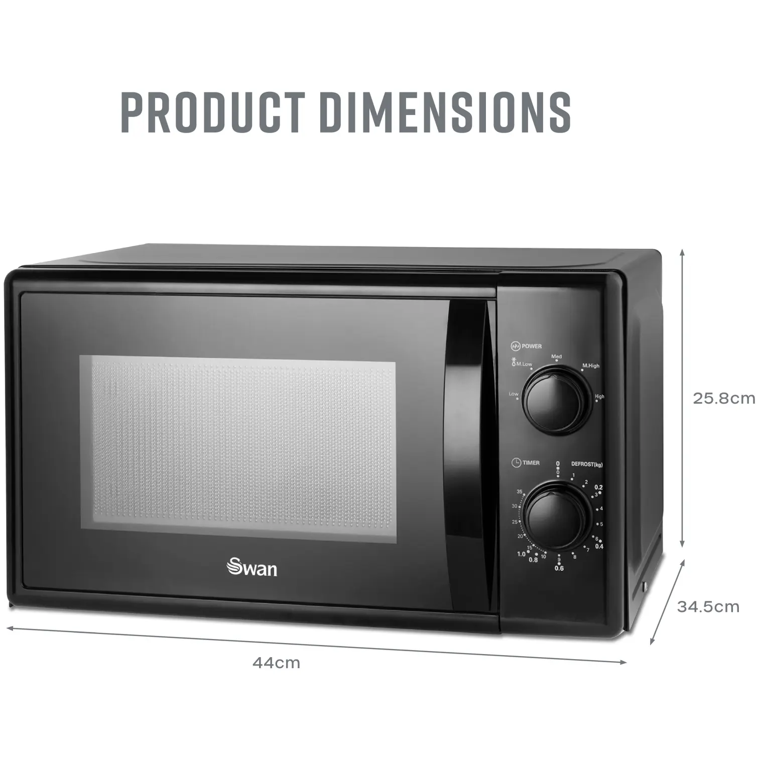 Swan SM4420BLK Microwave 700w 20 Litre Capacity Black