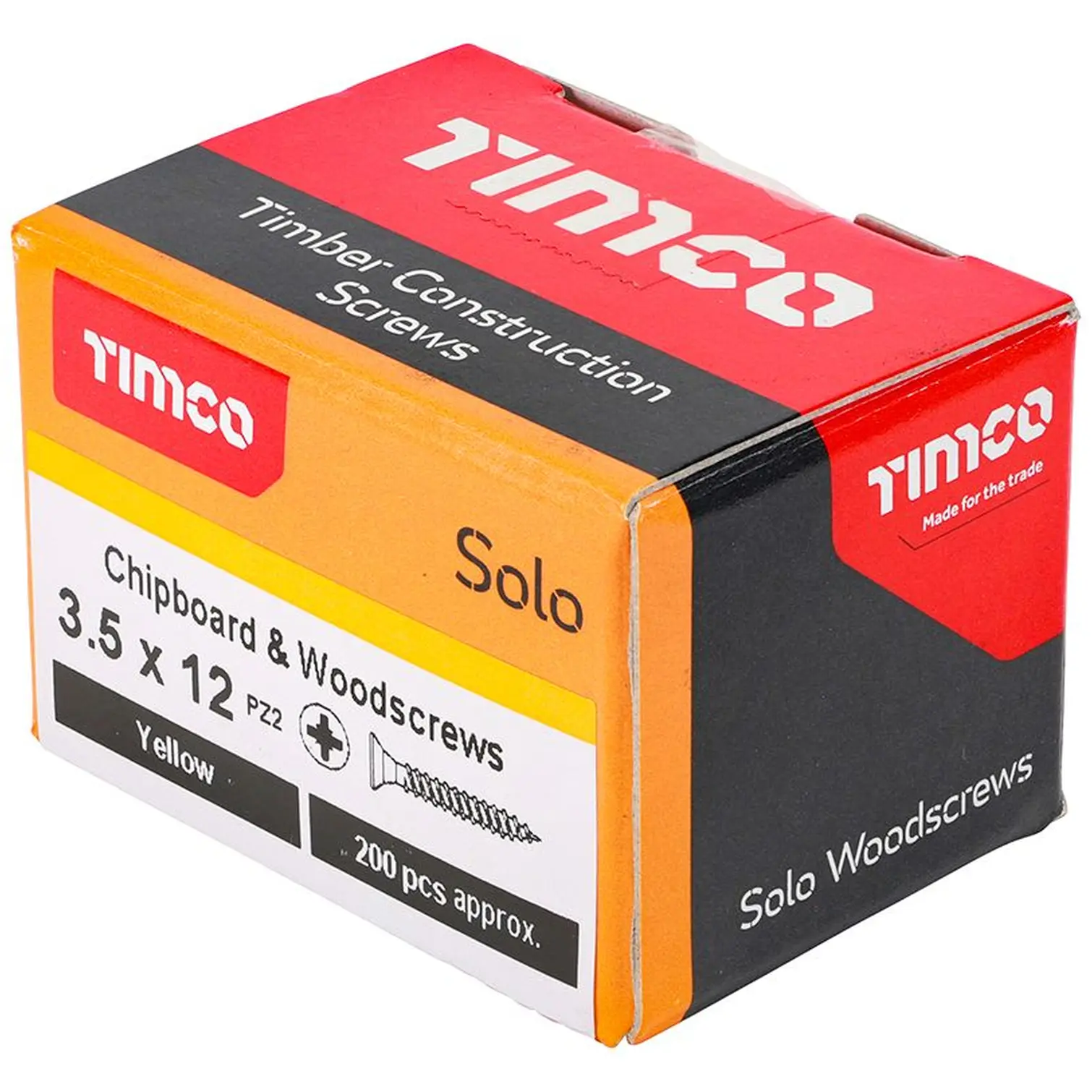 Timco Wood Screw Pozi Drive Head YZP 3.5 x 12mm Box of 200