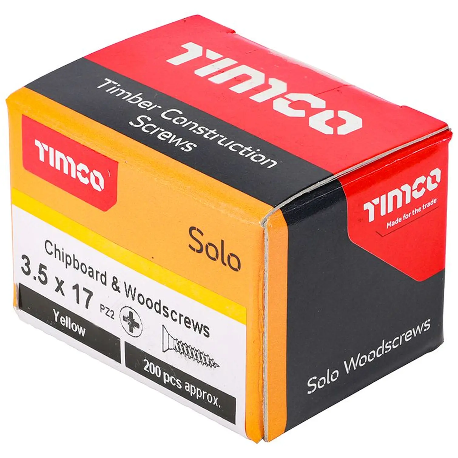 Timco Wood Screw Pozi Drive Head YZP 3.5 x 17mm Box of 200