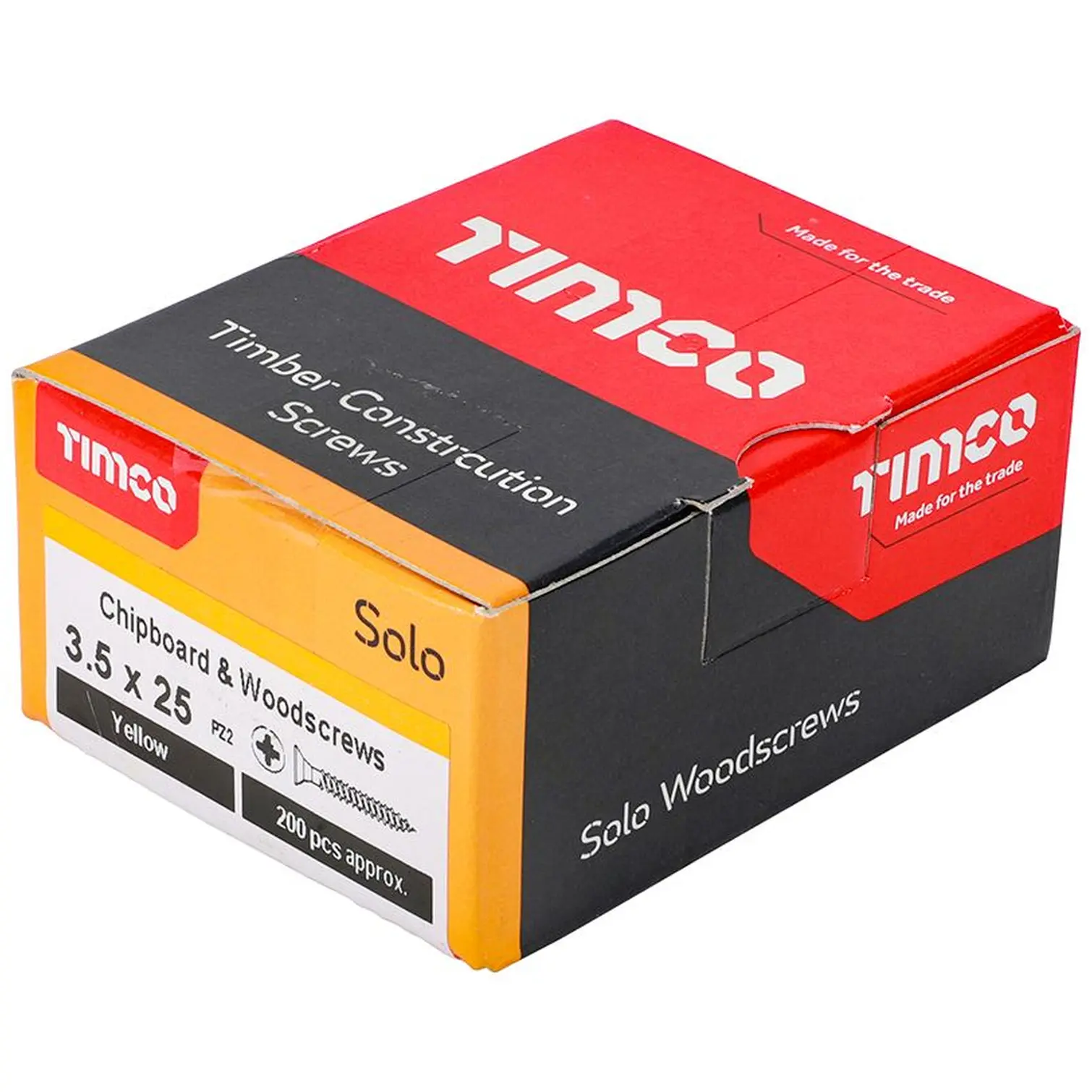 Timco Wood Screw Pozi Drive Head YZP 3.5 x 25mm pk200