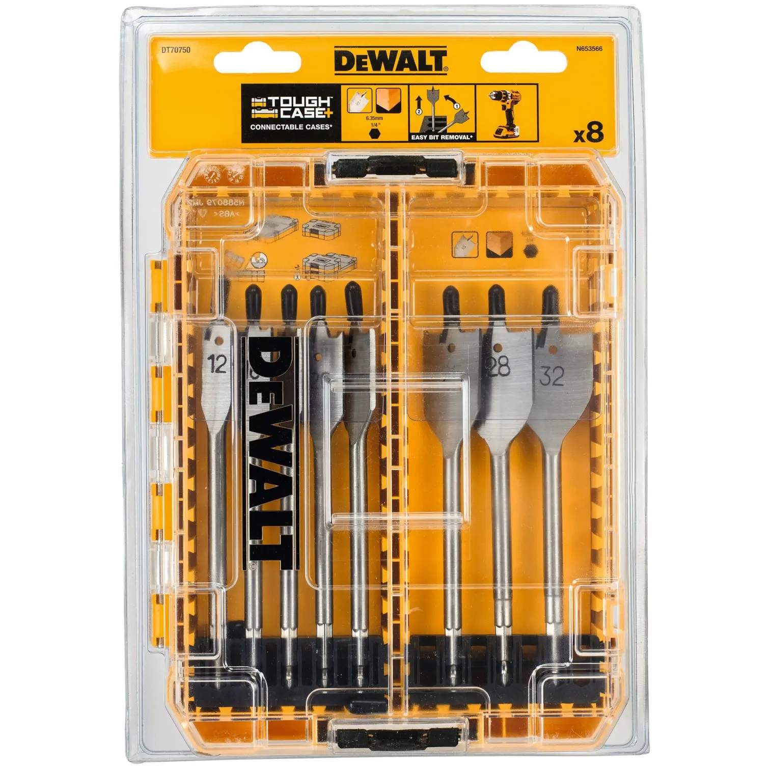 BND0500_1 DeWalt 8pce Wood Flatbit Set