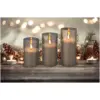 Kaemingk Smokey Glass LED Candle Set of 3