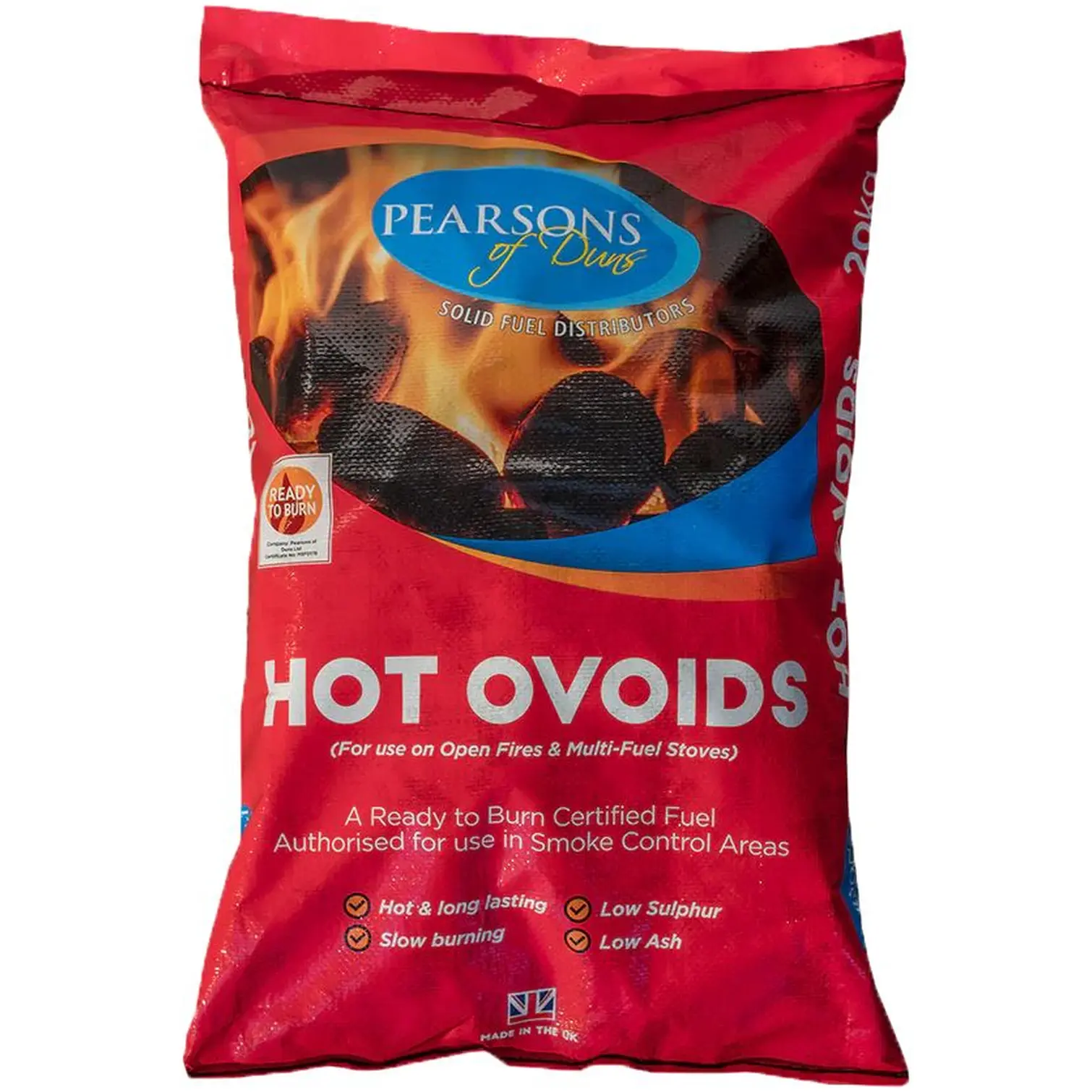 Pearsons Of Dunns Hot Ovoids Smokeless Fuel 20kg
