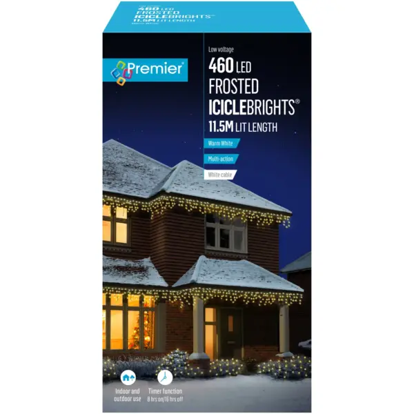 Premier 460 LED Frosted IcicleBrights Warm White
