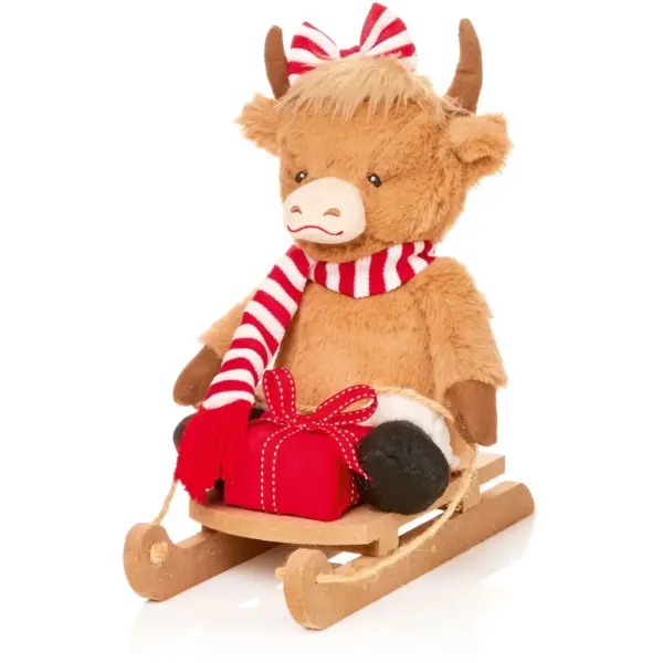 Premier 28cm Highland Cow on Sled
