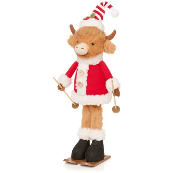 Premier Standing Highland Cow & Skis