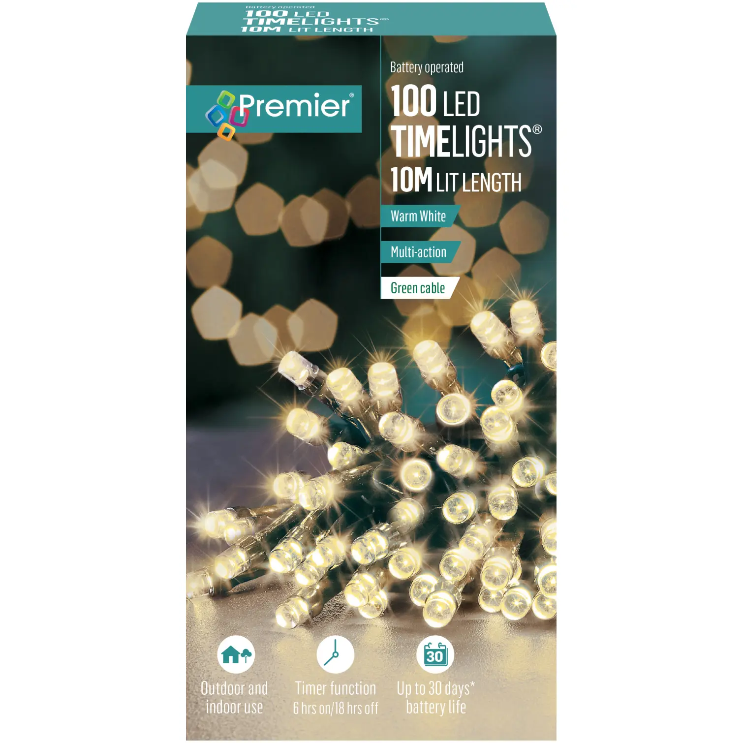 Premier 100 LED TimeLights Warm White