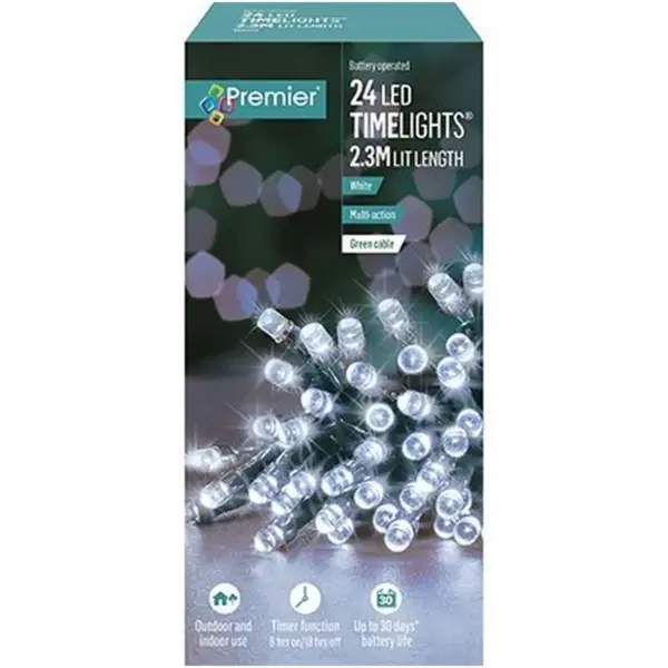 Premier 24 LED Timelights Warm White Battery Operated