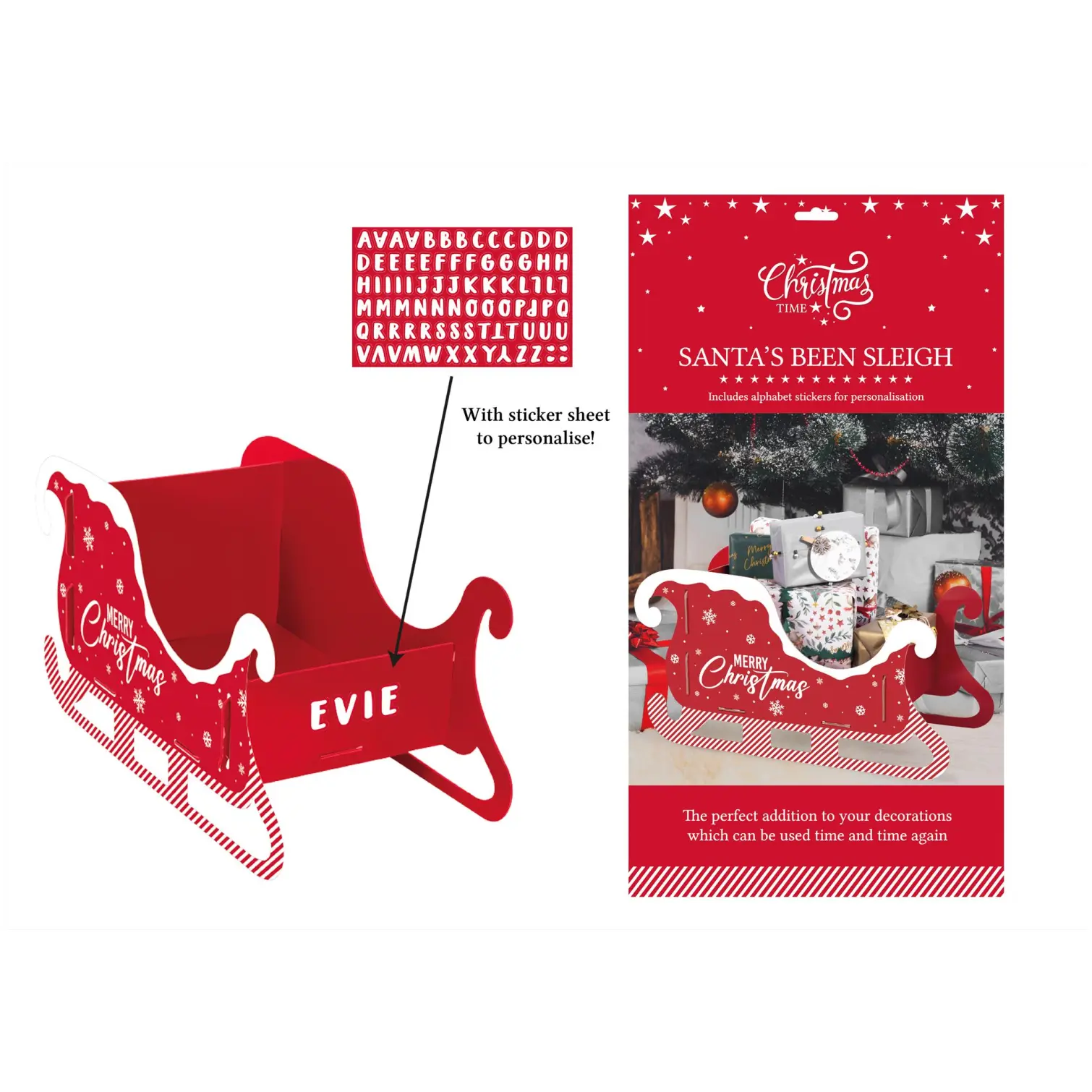 Festive Santa's Been Sleigh Present Holder