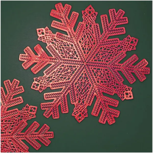 Red Snowflake Placemats Set of 2