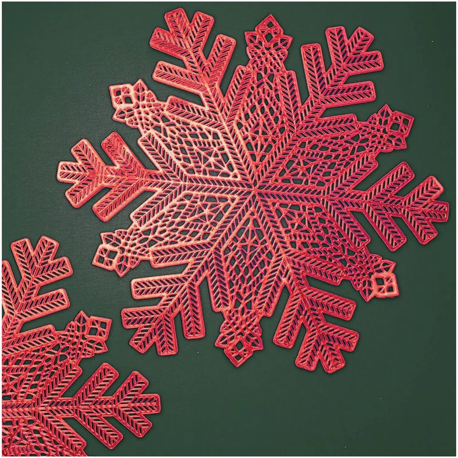 Red Snowflake Placemats Set of 2