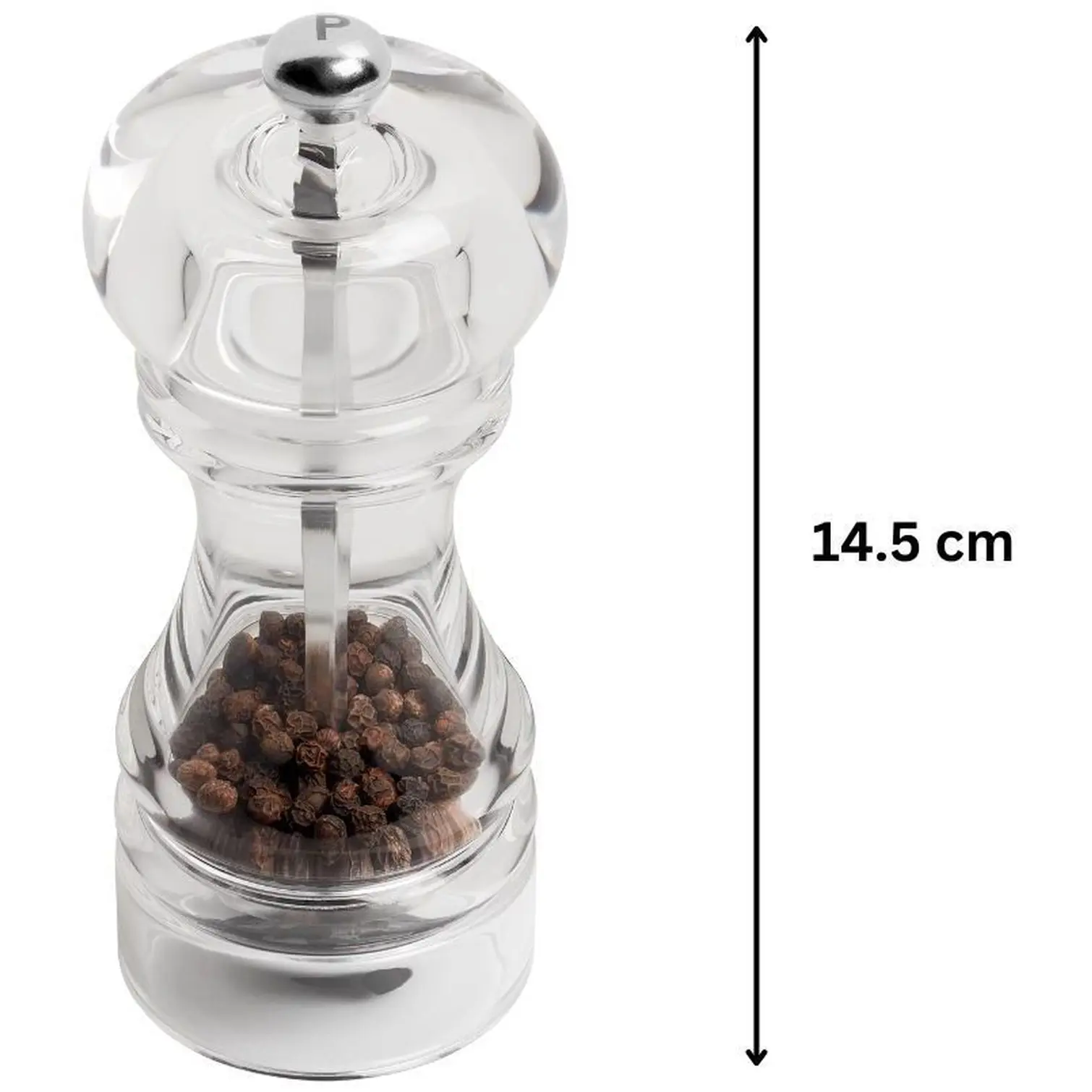 TLA0334_2 Tala Acrylic Pepper Mill 14.5cm