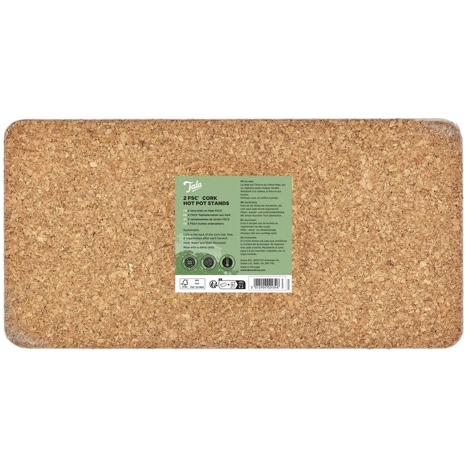 TLA0431 Tala Rectangular Cork Hot Pot Stands 2 Pack