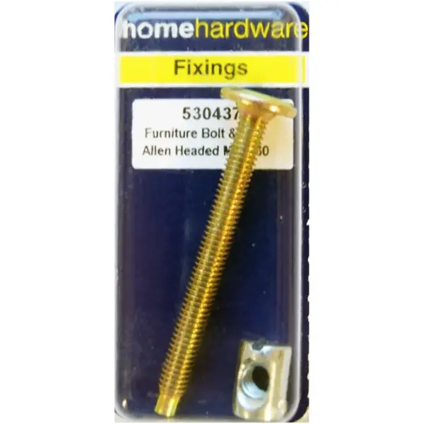 Home Hardware Allen Headed Furniture Bolts with Slotted Barrel Nuts YZP M6x60mm
