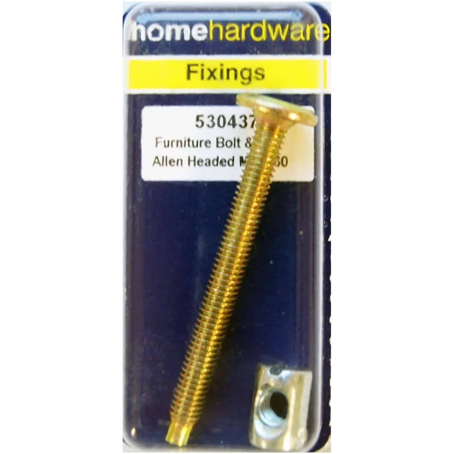 BLK0365 Home Hardware Allen Headed Furniture Bolts with Slotted Barrel Nuts YZP M6x60mm