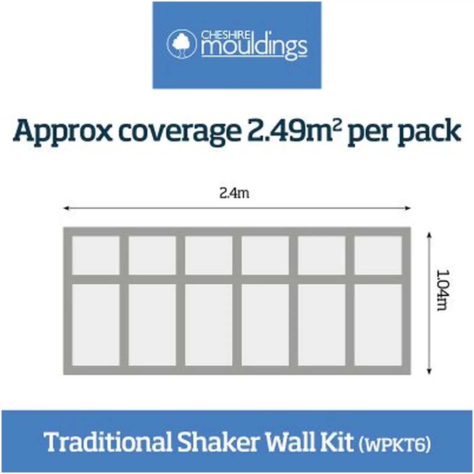 CMO0108_3 Cheshire Mouldings MDF Wall Panel Kit Traditional Shaker