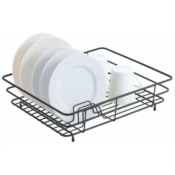 Casa&Casa Wire Coated Dish Rack Small Black