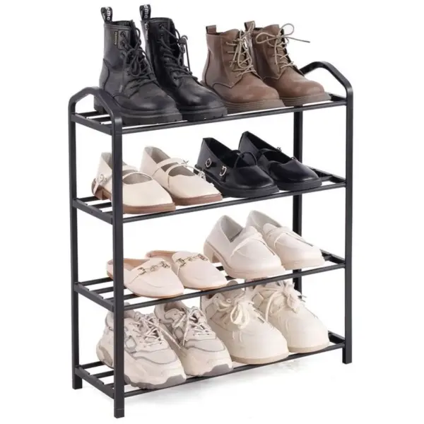 Casa&Casa 4 Tier Shoe Rack Black 50x19.5x62cm