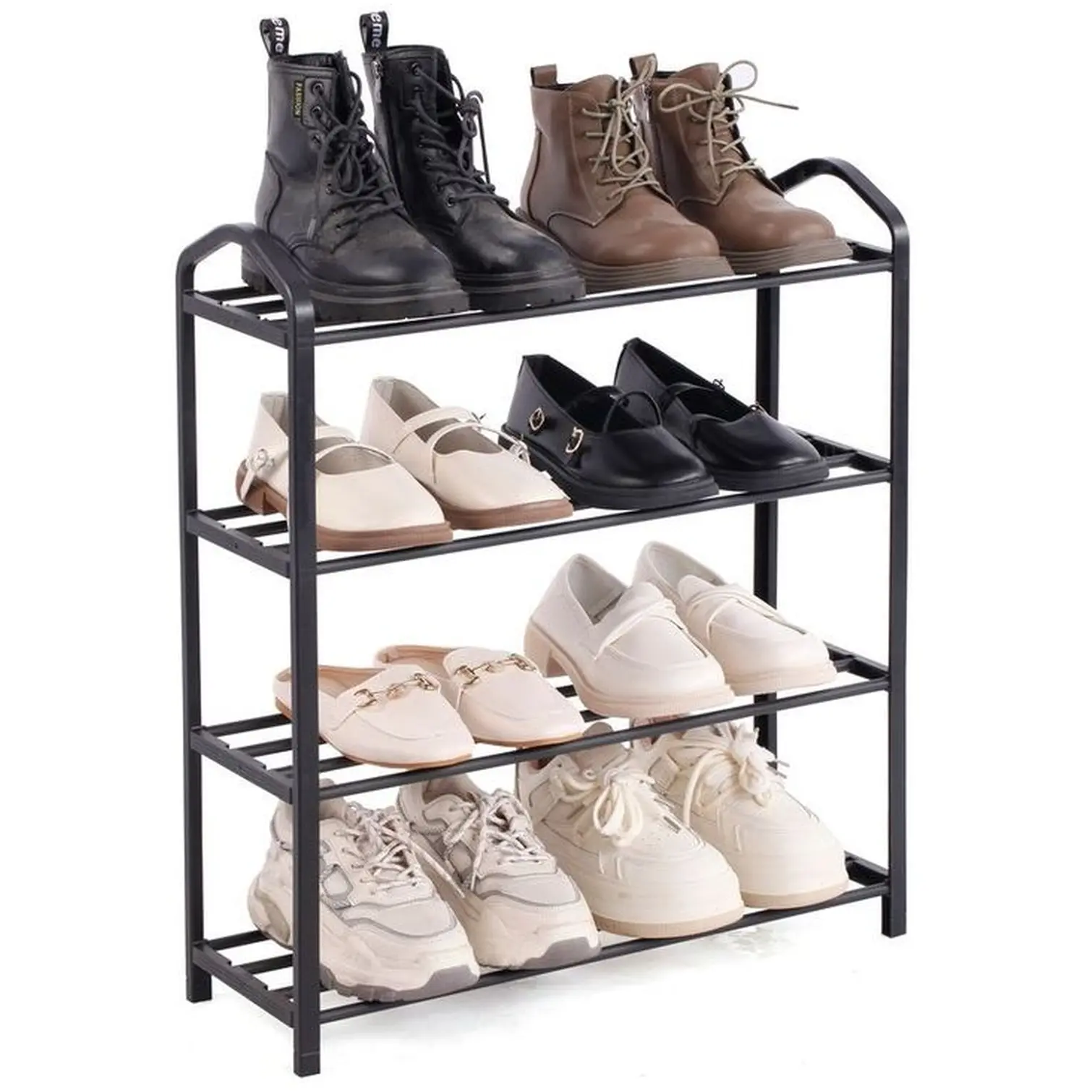CSA0062 Casa&Casa 4 Tier Shoe Rack Black 50x19.5x62cm