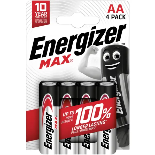 Energizer Alkaline Max AA Card Of 4