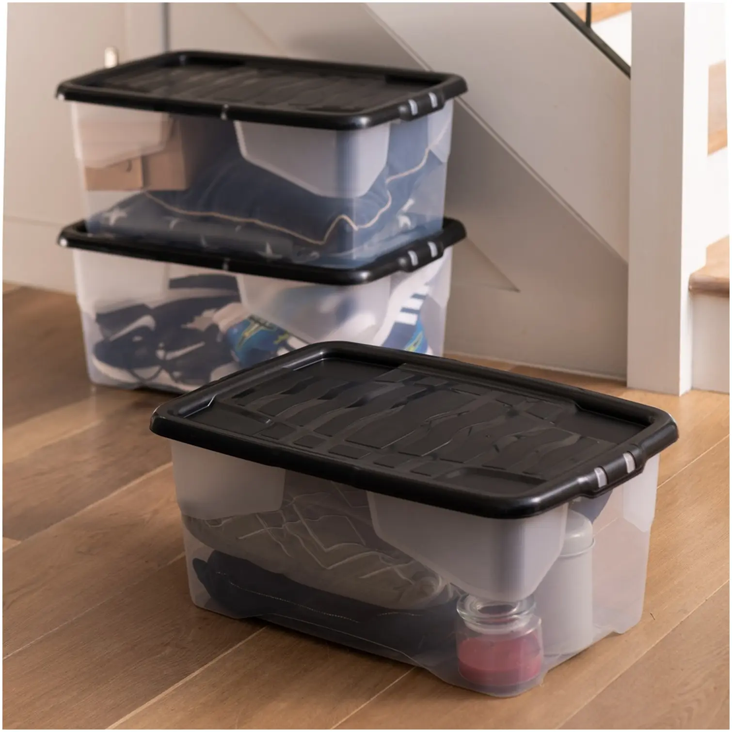STR0355_3 Strata Curve Storage Box 42 Litre - Pack of 3