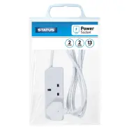 Status 2 Gang 13 Amp 2m Extension Lead White