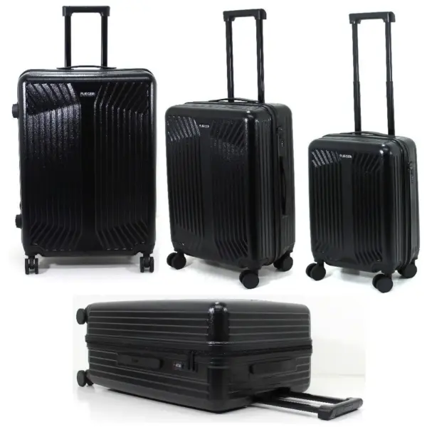 WBI0130 Flieger Black Travel Case Set of 3 76x49x31cm 66x44x28cm 56x37x23cm