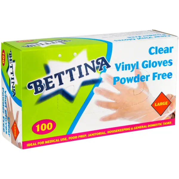 ARX0004 Bettina Vinyl Gloves Large Size Box of 100