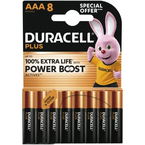 Duracell Plus AAA Batteries - Pack of 8